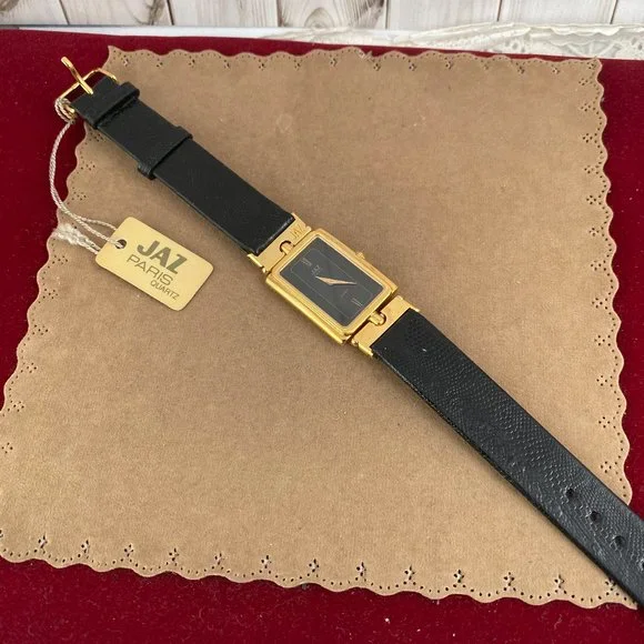 Vintage Jaz Paris Tank French Designer Gold Watch display picture 1